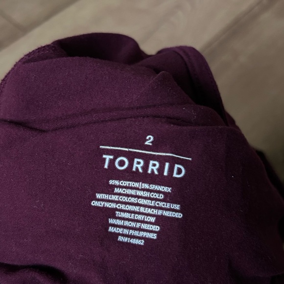 Torrid Burgundy Lace Back Top- 2 - Picture 3 of 5